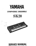 YAMAHA SK20 SYMPHONIC ENSEMBLE SYNTHESIZER SERVICE MANUAL INC BLK DIAG PCBS SCHEM DIAGS AND PARTS LIST 61 PAGES ENG
