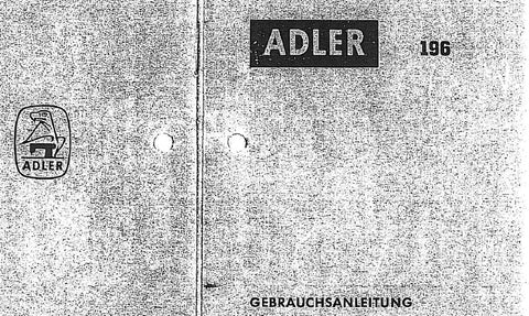 ADLER 196 NAHMASCHINE GEBRAUCHSANLEITUNG 13 SEITE DEUTSCH