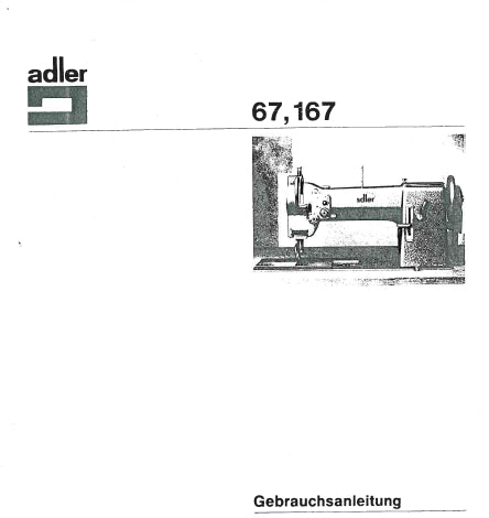 ADLER 67 167 NAHMASCHINE GEBRAUCHSANLEITUNG 12 SEITE DEUTSCH