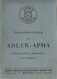 ADLER APHA NAHMASCHINE GEBRAUCHSANWEISUNG 16 SEITE DEUTSCH