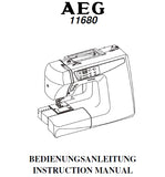 AEG 11680 NAHMASCHINE/SEWING MACHINE BEDIENUNGSANLEITUNG/INSTRUCTION MANUAL 44 SEITE DEUT ENG