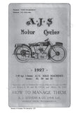 AJS H3 H4 H5 G3 G4 G5 MOTORCYCLE INSTRUCTION BOOK 32 PAGES ENG