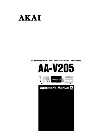 AKAI AA-V205 COMPUTER CONTROLLED AV RECEIVER OPERATORS MANUAL 18 PAGES ENG