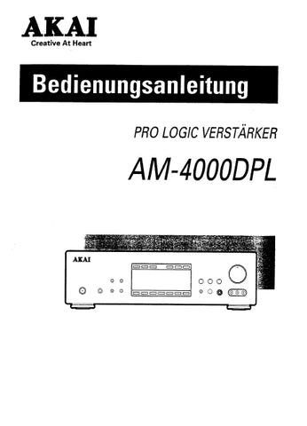 AKAI AM-4000DPL PRO LOGIC VERSTARKER BEDIENUNGSANLEITUNG 17 SEITE DEUT