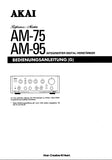 AKAI AM-75 AM-95 INTEGRIERTER STEREO-VERSTARKER BEDIENUNGSANLEITUNG MIT ANSCHLUSSE 22 SEITE DEUT