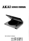 AKAI AP-A150 AP-A150C AP-A101 AP-A101C SEMI ATUTOMATIC TURNTABLE SERVICE MANUAL INC WIRING DIAGS SCHEM DIAGS AND PARTS LIST 11 PAGES ENG