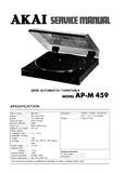 AKAI AP-M459 SEMI AUTOMATIC TURNTABLE SERVICE MANUAL INC PCBS SCHEM DIAG AND PARTS LIST 11 PAGES ENG