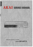 AKAI AP-M7 AP-M7S COMPUTER CONTROLLED PLAYER SERVICE MANUAL INC PCBS SCHEM DIAG AND PARTS LIST 35 PAGES ENG