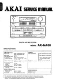 AKAI AX-M400 DIGITAL HIFI MIDI SYSTEM SERVICE MANUAL INC BLK DIAG CONN DIAG PCBS SCHEM DIAGS AND PARTS LIST 35 PAGES ENG