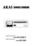 AKAI CS-F330 CS-F330T STEREO CASSETTE DECK SERVICE MANUAL INC PCBS SCHEM DIAGS AND PARTS LIST 65 PAGES ENG