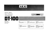 AKAI DT-100 AUDIO TIMER OPERATORS MANUAL NOTIC D'INSTRUCTIONS BEDIENUNGSANLEITUNG 10 PAGES ENG FR DE