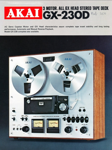AKAI GX-230D STEREO TAPE DECK CATALOG 2 PAGES ENG
