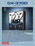 AKAI GX-370D STEREO TAPE DECK CATALOG 4 PAGES ENG