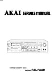 AKAI GX-F44R STEREO CASSETTE DECK SERVICE MANUAL INC PCBS SCHEM DIAGS AND PARTS LIST 70 PAGES ENG