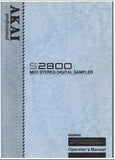 AKAI S2800 MIDI STEREO DIGITAL SAMPLER OPERATORS MANUAL 155 PAGES ENG