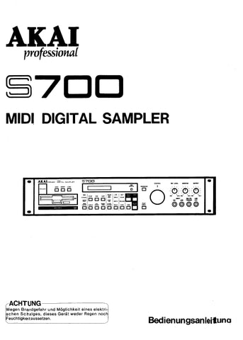 AKAI S700 MIDI DIGITAL SAMPLER BEDIENUNGSANLEITUNG 38 SEITE DEUT