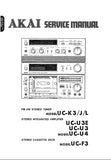 AKAI UC-K3 FM AM STEREO TUNER SERVICE MANUAL INC PCBS SCHEM DIAGS AND PARTS LIST 114 PAGES ENG