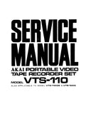 AKAI VTS-110 VTS-100DX VTS-100S PORTABLE VIDEO TAPE RECORDER SET SERVICE MANUAL INC BLK DIAGS PCBS SCHEM DIAGS AND PARTS LIST 184 PAGES ENG