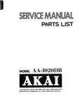 AKAI AA-1020DB STEREO RECEIVER SERVICE MANUAL INC SCHEM DIAGS 16 PAGES ENG