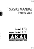 AKAI AA-1135 AA-1150 STEREO RECEIVER SERVICE MANUAL INC SCHEM DIAGS 46 PAGES ENG