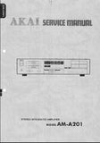 AKAI AM-A201 STEREO INTEGRATED AMPLIFIER SERVICE MANUAL INC SCHEM DIAGS 21 PAGES ENG