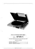 AKAI AP-D3 AP-D3C FULL AUTO DIRECT DRIVE TURNTABLE SERVICE MANUAL INC SCHEM DIAGS 26 PAGES ENG