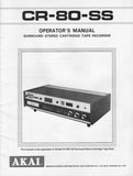 AKAI CR-80-SS SURROUND STEREO CARTRIDGE TAPE RECORDER OPERATORS MANUAL 20 PAGES ENG