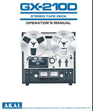 AKAI GX-285D STEREO TAPE DECK OPERATOR'S MANUAL 17 PAGES ENG