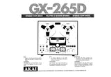 AKAI GX-265D STEREO TAPE DECK OPERATORS MANUAL 18 PAGES ENG FRANC DEUT