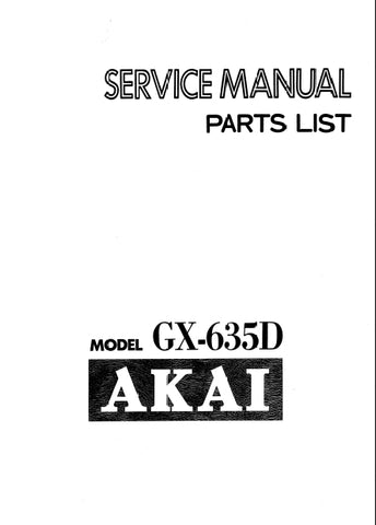 AKAI GX-365D STEREO TAPE DECK  SERVICE MANUAL INC SCHEMATIC DIAGRAMS 74 PAGES ENG