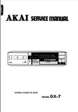 AKAI GX-7 STEREO CASSETTE DECK SERVICE MANUAL 50 PAGES ENG