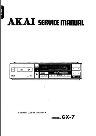 AKAI GX-7 STEREO CASSETTE DECK SERVICE MANUAL 50 PAGES ENG