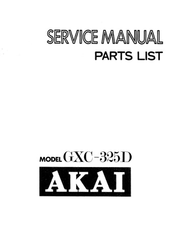 AKAI GXC-325D STEREO CASSETTE DECK SERVICE MANUAL 45 PAGES ENG