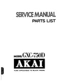 AKAI GXC-750D STEREO CASSETTE DECK SERVICE MANUAL 62 PAGES ENG