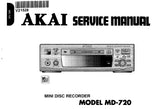 AKAI MD-720 MINI DISC RECORDER SERVICE MANUAL 21 PAGES ENG