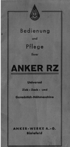 ANKER RZ NAHMASCHINE BEDIENUNG UND PFLEGE 8 SEITE DEUTSCH