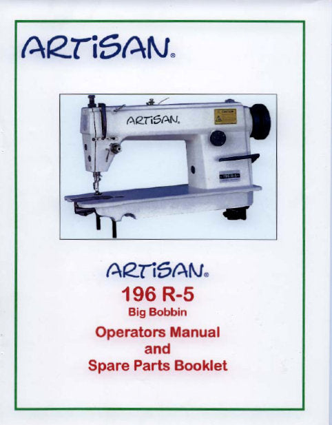 ARTISAN 196R-5 SEWING MACHINE OPERATORS MANUAL 46 PAGES ENG