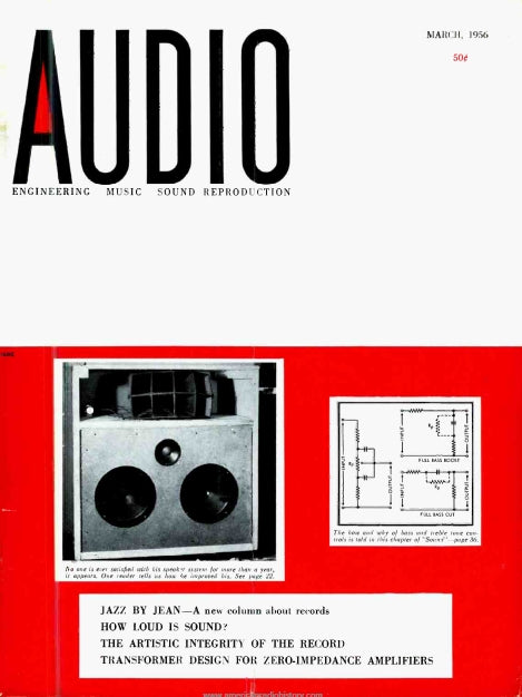 AUDIO MARCH 1956 ENGINEERING MUSIC SOUND REPRODUCTION AUDIO MAGAZINE 78 PAGES ENGLISH