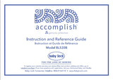 BABY LOCK ACCOMPLISH BL520B SEWING MACHINE MACHINE A COUDRE INSTRUCTION AND REFERENCE GUIDE 60 PAGES ENG FRANC