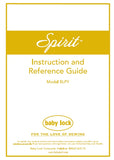 BABY LOCK BLPY SPIRIT SEWING MACHINE INSTRUCTION AND REFERENCE GUIDE 184 PAGES ENG