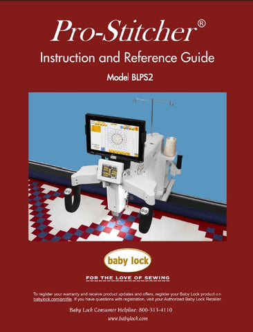 BABY LOCK PRO-STITCHER BLPS2 SEWING MACHINE INSTRUCTION AND REFERENCE GUIDE 75 PAGES ENG