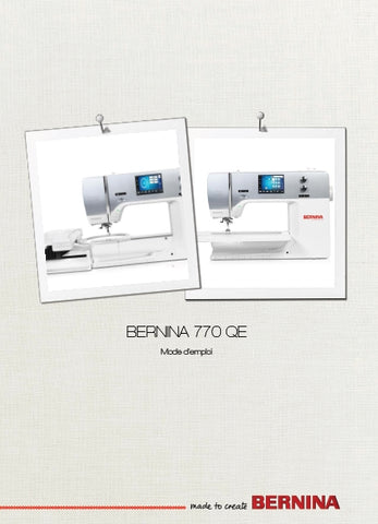 BERNINA 770 QE MACHINE A COUDRE MODE D'EMPLOI 208 PAGES FRANC