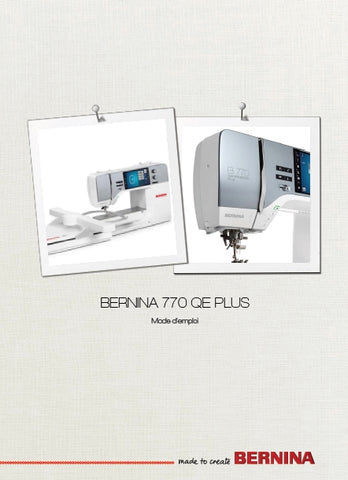 BERNINA 770 QE PLUS MACHINE A COUDRE MODE D'EMPLOI 206 PAGES FRANC