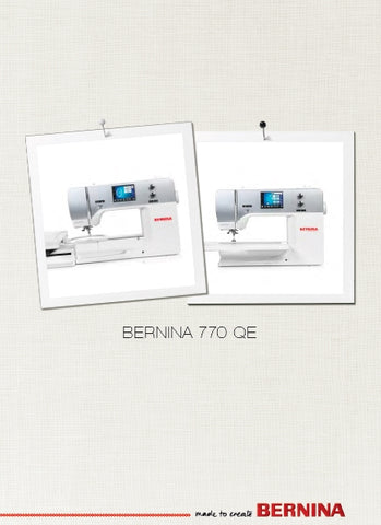 BERNINA 770 QE SEWING MACHINE USER MANUAL 203 PAGES ENG
