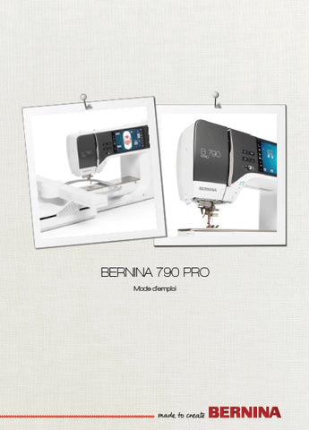 BERNINA 790 PRO MACHINE A COUDRE MODE D'EMPLOI 254 PAGES FRANC