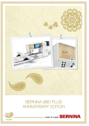 BERNINA 880 PLUS ANNIVERSARY EDITION MACHINE A COUDRE MODE D'EMPLOI 289 PAGES FRANC