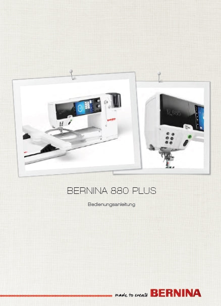 BERNINA 880 PLUS NAHMASCHINE BEDIENUNGSANLEITUNG 290 SEITE DEUT