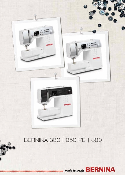 BERNINA 330 350 PE 380 MACHINE A COUDRE MODE D'EMPLOI 52 PAGES FRANC