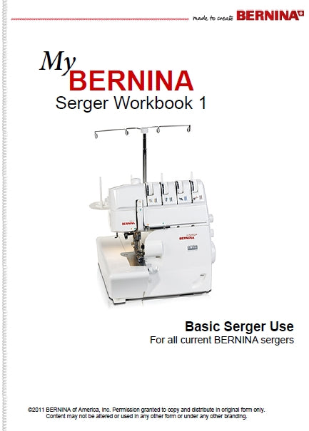 BERNINA SERGER SEWING MACHINE WORKBOOK 1 26 PAGES ENG