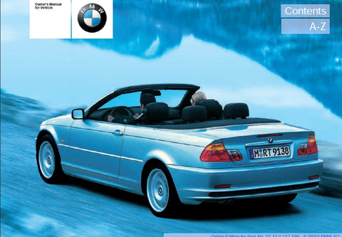 BMW 325Ci 330Ci MOTOR CAR OWNERS MANUAL 186 PAGES ENGLISH
